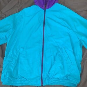 Vintage 90s style bomber jacket teal and purple size medium Mirage brand